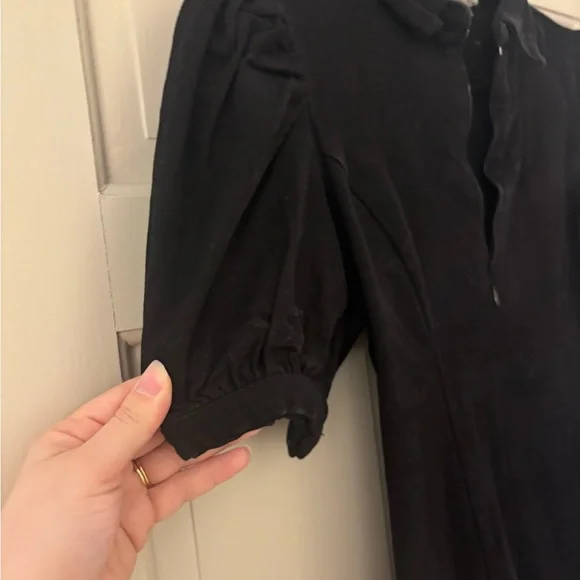 Elegant Black Puff Sleeve Mini Dress - Picture 4 of 7